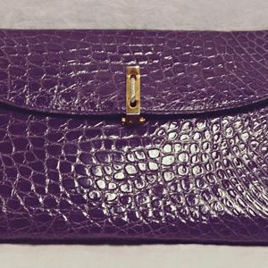 French Purple Crocodile 'Menes Friers' Paris Handbag
